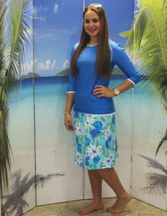 Ladies swim skirt style 2622 is perfect for a swim or stroll on a hot summer day at the beach, pool, or water park. All Aqua Modesta swimwear have UV ray protection and are rated at SPF 50+. Solid black, Paradise, Black floral, Batique Blue print, Sparkle blue, Sea flowers and Jade paisley print are available from sizes: xx-small though xx-large. Spiral dots is available from small through xx-large. For a complete look get the coordinating tops in black, jade and sailing blue style 2629 and styl Spring Swim Skirt With Built-in Shorts, Summer Skort With Built-in Shorts For Poolside, Relaxed Beach Skirt With Built-in Shorts, Beach Season Swim Dress With Built-in Shorts, Casual Stretch Swim Dress With Built-in Shorts, Spring Poolside Swimwear With Built-in Shorts, Beach Swim Dress With Built-in Shorts, Blue Skirt With Built-in Shorts For Beach, Blue Swim Skirt With Built-in Shorts