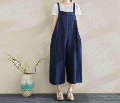 Plus Size Overalls, Overalls Summer, Summer Overalls, Oversized Jumpsuit, Overalls Casual, Linen Overalls, Pants Overalls, Cotton Overalls, Wide Leg Romper