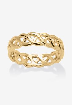 Simple. Beautiful. Affordable. That's what makes this ring a must-have. The braided band adds a touch of understated elegance that's perfect for any look. Link Ring, Types Of Braids, Braid Patterns, Braided Ring, Pattern Ring, Linking Rings, Understated Elegance, Gold Engagement Rings, Eternity Bands