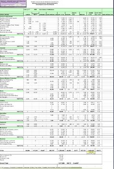 a spreadsheet showing the financial statement