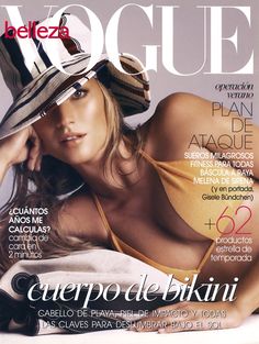 a magazine cover with a beautiful woman in a yellow top and hat on the cover