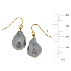 Genuine Grey Freshwater Baroque Pearl Wire Earrings 1.25 inches Handcast 24Kt Gold Plated Handmade in San Antonio, TX Handmade Luxury Baroque Pearl Earrings, Luxury Handmade Baroque Pearl Earrings, Luxury Silver Baroque Pearl Earrings, Luxury Baroque Pearl Pendant Earrings, Susan Shaw, Pearl Earrings Handmade, Baroque Pearl Earrings, Pearl Hoop Earrings, 24kt Gold