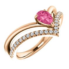 Round Diamond Ring, 14kt Gold, Pink Tourmaline, Round Diamond, Blue Sapphire, Round Diamonds, Tourmaline, Gold Diamond, Heart Ring