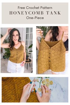 the free crochet pattern for this honeycomb tank