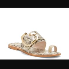 Slide Into Trendy Appeal With The Altan Sandal From Louise Et Cie. This Leather Pair Features A Toe Loop And Oversized Buckle Accent To Catch Eyes This Warm Weather Season. Features Leather Upper Slip-On Square Open Toe Leather Lining Rubber Sole Imported Summer Open Toe Sandals With Snake Print, Leather Open Toe Sandals With Snake Print, Leather Snake Print Open Toe Sandals, Chic Snake Print Sandals For Spring, Brown Gladiator Sandals, Brown Snake, Leather Gladiator Sandals, Embellished Sandals, Leather Sandals Women