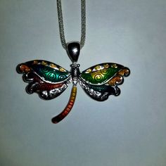 New Beautiful Matching Dragonfly Necklace And French Leverback. Very Colorful Adjustable Multicolor Butterfly Jewelry, Multicolor Butterfly Charm Jewelry, Multicolor Adjustable Butterfly Necklace For Gift, Multicolor Butterfly Jewelry For Gifts, Adjustable Multicolor Butterfly Necklace Gift, Adjustable Multicolor Butterfly Necklace For Gift, Multicolor Butterfly Jewelry Gift, Handmade Multicolor Butterfly Necklace For Gift, Dragonfly Necklace