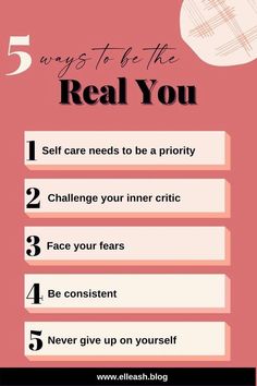 five ways to get the real you info sheet with text overlay that says 5 ways to let the real you