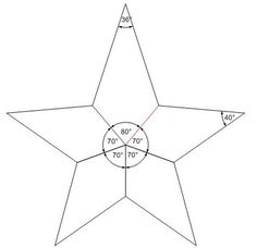 a drawing of a star with two circles in the middle and one circle at the bottom