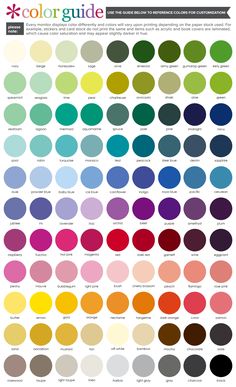 the color guide for all kinds of paints