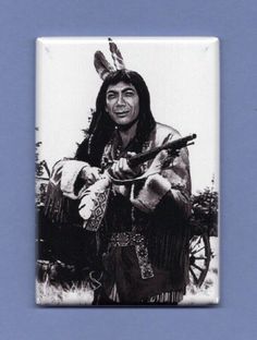 ED AMES MINGO *2X3 FRIDGE MAGNET* DANIEL BOONE FRONTIER RIFLE TV SHOW WESTERN