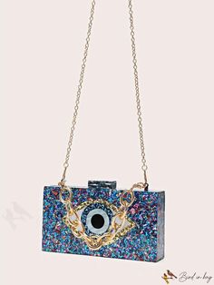 BirdinBag - Chic Evil Eye Pattern Box Bag: Ideal for Weddings, Proms & Party Events Evil Eye Pattern, Purse For Wedding, Bridal Purse, Perfect Purse, Eye Pattern, Red Pattern, Box Bag, Prom Party, Small Boxes