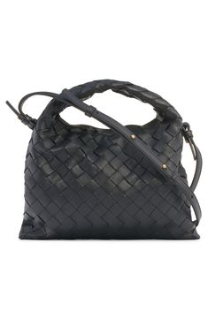 This slightly slouchy hobo bag in a scaled-down silhouette for just the essentials is handwoven in the label's iconic Intrecciato style from soft calfskin. Magnetic closure Top carry handle; removable, adjustable crossbody strap Interior zip pocket Calfskin-leather lining Leather Made in Italy Designer Handbags Modern Bags With Intrecciato Weave For Errands, Modern Intrecciato Weave Bag For Errands, Designer Top Handle Hobo Bag For Errands, Modern Crossbody Shoulder Bag With Intrecciato Weave, Chic Woven Leather Hobo Bag For Evening, Evening Shoulder Bag With Double Handle In Woven Leather, Intrecciato Weave Crossbody Hobo Bag For Daily Use, Evening Shoulder Bag With Double Handle And Woven Leather, Elegant Bucket Bag With Intrecciato Weave For Errands