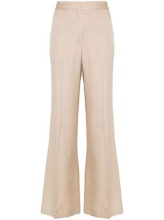 beige high-waisted concealed front fastening two side inset pockets rear welt pocket flared Planet People, Flared Trousers, High Waisted Flares, Five Points, Bell Bottom Pants, Flare Trousers, Top Designer Brands, High End Fashion, Bell Bottoms