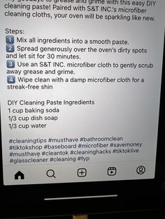 a cell phone screen showing instructions on how to clean it