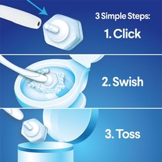 three steps to clean the toilet with an electric toothbrush