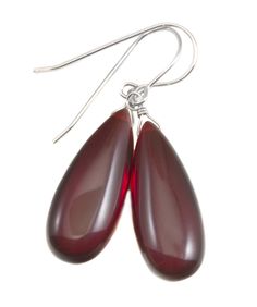 Ruby Red Earrings Smooth Long Simulated Ruby Teardrop Drop Dangle Sterling Silver or 14k Solid Gold or Filled Classic Simple Rich Red 1.6 In Formal Red Hypoallergenic Jewelry, Red Hypoallergenic Jewelry For Formal Occasions, Hypoallergenic Red Jewelry For Formal Occasions, Red Polished Earrings For Gift, Teardrop Jewelry With French Hook For Gifts, Teardrop French Hook Jewelry For Gifts, Teardrop French Hook Jewelry As A Gift, Red Hypoallergenic Drop Jewelry, Hypoallergenic Red Drop Jewelry