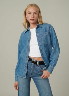 CLOUD NINE Indigo Denim, Cloud Nine, Joes Jeans, Colored Denim, Halloween Women, Small Waist, Womens Fall, Denim Top, Denim Shirt