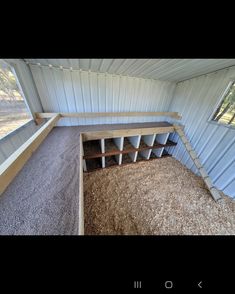 Chicken Litter Tray, Chicken Huts Hen House, Garden Shed To Chicken Coop, 50 Chicken Coop, Chicken Coop Layout Design, Duck Coop Interior Ideas, Small Coop Interior, Chicken Coop With Feed Room, Roll Out Nesting Boxes For Chickens