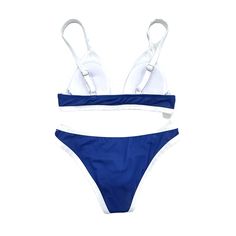 "Get ready to make a splash in this navy blue color block bikini for women. With its unique design and playful color combination, you'll stand out at the beach or pool. Perfect for those who love to have fun in the sun (and look stylish doing it)!" Blue Tankini For Sunbathing During Beach Season, Navy Tankini For Summer Poolside, Navy Tankini For Summer Pool Days, Navy Tankini For Summer, Navy Tankini For Pool And Summer, Navy Summer Swimwear For Beach Party, Navy Swimwear For Beach Party, Navy Swimwear For Beach Party Season, Navy Tankini For Poolside And Beach Season