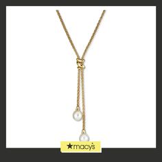 in stock Elegant Macy's Necklace With Adjustable Chain, Macy's Elegant Necklace With Adjustable Chain, Elegant Dangle Necklaces For Mother's Day, Elegant Macy's Jewelry With Adjustable Chain, Adjustable Yellow Gold Lariat Necklace For Formal Occasions, Anniversary Yellow Gold Lariat Necklace, Classic Lariat Necklace For Anniversary, Classic Lariat Drop Necklace For Anniversary, Lariat Jewelry For Anniversary And Mother's Day