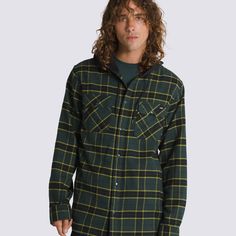 Get super cozy in the Parkway Hooded Long Sleeve Flannel Shirt, blending the best parts of your fave flannel and must-have hoodie. Made of soft, breathable cotton, it sports a French terry hood and stylish chest pockets to bring your look together. 100% Cotton fabric Yarn dyed flannel French terry hood Snap closure Chest pockets with flap and snap closure Shirttail hemline Classic fit | Vans Parkway Hooded Long Sleeve Shirt Men's Large Hooded Long Sleeve Shirt, Fabric Yarn, Long Sleeve Flannel, Flannel Shirt, French Terry, Snap Closure, Blending, Long Sleeve Shirt, Sleeve Shirt