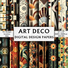 an art deco digital paper pack