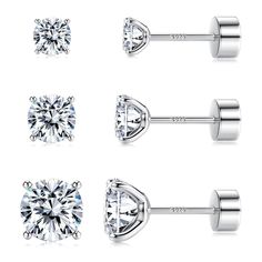 PRICES MAY VARY. 【Flatback CZ Stud Earrings Set】2mm/3mm/4mm and 3mm/4mm/5mm CZ Stud Earrings Set Available. Silver & Gold Two Colors to Choose. Classic Small CZ Stud Earrings Suit for Multiple Ear Piercings. It Can be Used as Ear Lobe Earrings, Tragus Piercing, Helix Piercing, Cartialge Piercing Earrings. 【Hypoallergenic Material & Size】These Flat Back Stud Earrings are Made of 925 Sterling Silver and with White Gold Plated，Nickel-Free, Lead-Free, Hypoallergenic Flat Back Earrings For Sensitive Cartilage Stud Earrings, Lobe Earrings, Cartilage Earrings Stud, Multiple Ear Piercings, Cartilage Stud, Piercing Earrings, Earrings Hypoallergenic, Tragus Piercing, Flat Back Earrings