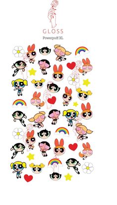 Powerpuff Nail Decals Nail Art Waterslide Decals Gift for | Etsy Powerpuff Girls Nail Art, Powerpuff Nails, Nail Design Gold, Nail Decals Designs, Descendants Costumes, Gucci Nails, Nail Decals Diy, Bright Summer Nails, Simple Artwork