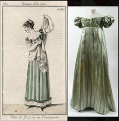 Regency Fashion Plates, Regency Outfits, 1819 Fashion, 1810s Fashion, Empire Clothing, Extant Garments, Empire Fashion, Empire Outfit