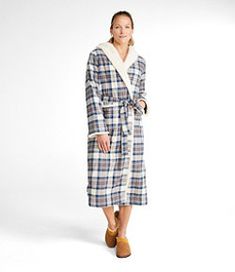 #LLBean: Women's Scotch Plaid Flannel Robe, Sherpa-Lined Long Long Robes, Flannel Robe, Hooded Robe, Scottish Plaid, Women's Sleepwear, Built To Last, Sleepwear Robe, Sherpa Lined, Cotton Flannel