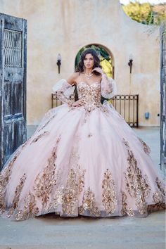 Champagne Quinceanera Dresses, Tiered Gown, Regal Elegance, Debutante Ball, Quince Dress, Kids Party Dresses, Baptism Dress, Embroidered Bodice, Sequin Appliques