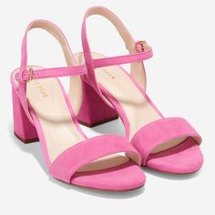 Comes With Original Box These Suede Sandals With Block Heels Are A Truly Versatile Staple That Offers A Chic Look Without Compromising Comfort. Suede Upper Open Toe Ankle Buckle Closure Leather Lining Padded Insole Synthetic Sole Self-Covered Block Heel, 3" (76mm) Pink Block Heel Heels With Cushioned Footbed, Pink Sandals With Block Heel, Pink Sandals With Block Heel And Medium Width, Pink Block Heel Sandals With Medium Width, Pink Sandals With Medium Width And Block Heel, Pink Sandals With Wrapped Heel Medium Width, Pink Sandals With Heel Strap Medium Width, Pink Sandals With Padded Heel And Medium Width, Pink Sandals With Stacked Low Heel