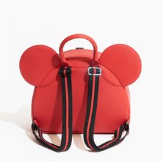 Details Pack up the magic today with our Disney Baby x FP Mickey Anaheim Backpack! This one of kind backpack is perfect for storing all the essentials for mom and baby. Disney Mickey's iconic ears are featured front and center, with small details this is a must-have for any Disney lover. With a spacious main compartment, front pocket, and 6 interior pockets, you can store everything you need for any adventure! Shop the entire Disney Baby x FP Collection here. Features Vegan saffiano leather 100% Disney Minnie Mouse Backpack For Travel, Disney Travel Backpack With Zipper Closure, Minnie Mouse Backpack For Travel, Minnie Mouse Standard Backpack For Travel, Cute Minnie Mouse Backpack For Daily Use, Disney Mickey Mouse Backpack, Minnie Mouse Travel Backpack, Playful Minnie Mouse Travel Bag, Disney Mickey Mouse Backpack For Travel