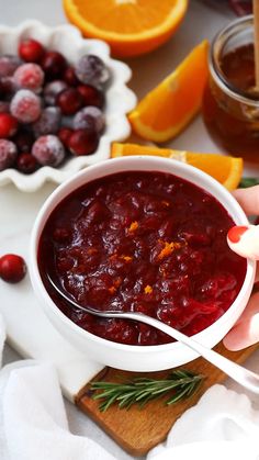 Our homemade Orange Honey Cranberry Sauce recipe is perfect for the holidays! This healthy cranberry sauce recipe is naturally sweetened, with bright citrus notes and delicious fresh flavor in every bite. Made with simple ingredients, it's naturally gluten-free, paleo, and even vegan-friendly--the perfect Thanksgiving side dish to pair with turkey! Get the recipe and more healthy Thanksgiving recipes to try at One Lovely Life