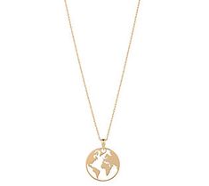 Flaunt your wanderlust with this eye-catching pendant shaped like a globe in brilliant 10K gold. From NJO Designs. Gold World Map, A Globe, Map Pendant, 10k Gold, Spring Rings, World Map, Globe, Jewelry Necklaces, Map