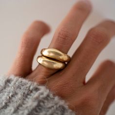 a set of two rings formed from organically carved wax to mimic mountains and hills. Product details: Original design carved in wax and cast. Solid Rings, not hollow or carved out. Vermeil or sterling silver *please note, as the cerrillos stack is a thicker ring set, people usually prefer to size up 1/2. Vintage Gold Statement Ring, Wax Ring Carving Ideas, Wax Casting Rings, Stacked Gold Rings, Unusual Rings Design, Wax Carved Ring, Chunky Gold Rings, Wax Casting Jewelry, Classic Gold Rings