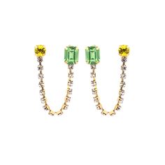 Introducing our stunning Dalia Double Pierced Earrings, Antique gold-plated jewelry pieces that will make you experience the perfect blend of quality and beauty. With a 1” length, these spring-colored earrings are sure to become a treasured addition to any jewelry collection. Handcrafted in Canada. For 2 holes in your ear. Gold Jeweled Drop Earrings, Green Dangle Jewelry With Plating, Gold Jeweled Dangle Earrings, Gold-plated Jewel Earrings, Gold-plated Jeweled Gold Earrings, Green Plated Drop Earrings, Yellow Gold Plated Party Earrings, Double Pierced Earrings, Provence Lavender