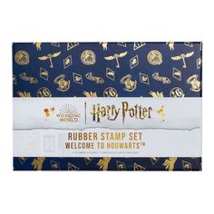 harry potter rubber stamp set welcome to hogwart's houses and wizardry symbols