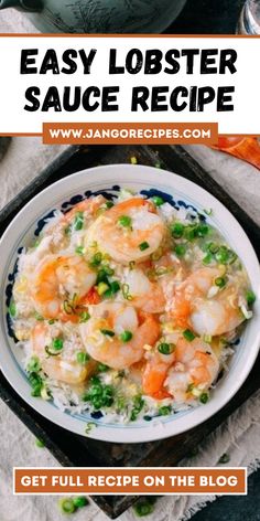 a bowl filled with shrimp and rice on top of a table