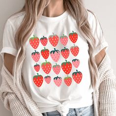 Cute Strawberry Shirt, Fall Harvest Shirt, Women Fall Shirt, Farmer Shirt, Cottagecore Shirt, Farmer Life Shirt, Autumn Tee 🎁 Welcome to IMA Apparel Co! We want to provide you with a delightful shopping experience, and we're here to assist you every step of the way. 🔍 Prior to finalizing your purchase, we recommend examining the images closely to ensure the size, color, and theme align with your preferences. Your satisfaction is our priority! 👕 Personalize your shirt effortlessly by selecting your preferred size and color from the easy-to-use menus. In the provided box, kindly specify your desired design color, referring to the available colors in the listing photos. 🔢 Need multiple shirts? No problem! Choose the quantity you desire and conveniently add them to your cart. Once you're r Farmer Life, Strawberry Shirt, Farmer Shirt, Cottagecore Shirt, Cute Strawberry, Fall Tee, Fall Shirt, Fall Harvest, Fall Shirts