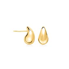 Ross-Simons - 14kt Yellow Gold Small Teardrop Earrings. RS Pure. Modern designs that complete your outfit and complement your personality. Handcrafted in glossy 14kt yellow gold, these dainty teardrop earrings are a small version of the big trend! Wear this simple pair solo or stacked with other small studs to make a statement. Post/clutch, 14kt yellow gold small teardrop earrings. Diamond Anklet, Italian Gold Jewelry, Mixed Metal Bracelets, Pearl Bracelet Gold, Pearl Strands Necklace, Pearl Anklet, Diamond Tennis Necklace, Mixed Metal Earrings, Boutique Trends