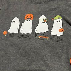 Brand New Kids, Halloween T-Shirt, Dark Gray, Short Sleeves With Ghost On Them Size 4t Diy Halloween Shirts For Kids, Halloween Shirts For Kids, Kids Halloween Shirts, Spooky Shirts, Halloween Apparel, Halloween Shirts Kids, Baby Tees, Halloween Shirts, Kids Halloween