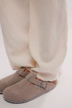 Boston Birkenstock Slip-Ons | Free People Birkenstock Slip On, Boston Birkenstock, Birkenstock Boston, Free People Store, Weekend Outfit, Custom Shoes, New Wardrobe, Sock Shoes, Boston