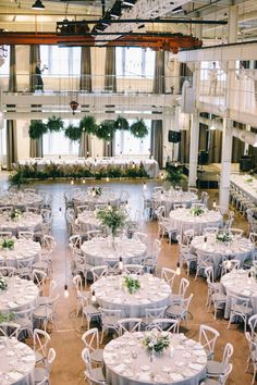 tables and chairs are set up for an event