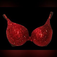 Welcome, Gorgeous Sparkly Crystal Rhinestone Bra! Made To Last Permanent Design Can Be Worn Many Times With All Different Outfits For Dancers Or Costumes! Looks Fab Underneath A Sheer Top Or Dress! Colours;Siam Red To Make Colour Changes;Add To Bundle Comment Or Send A Message, Style; Standard Padded Cups If You Would Like Extra Padding Or Natural Boost (No Padding) Or Don’t See Your Size Available Please Add To Bundle To Discuss Comment Or Send A Message After Purchase! Comes In Black Bra Colou Pole Costume, Sparkle Bra, Bling Bra, Self Adhesive Bra, Rhinestone Bra, Pink Lace Bralette, Costume Inspo, Red Bra, Rose Lace