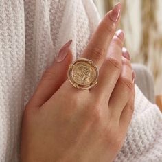 Boho Coin Ring Available In Gold Only. 1.8cm Diameter. Super Cute, Trendy And Brand New! Ask Me Any Questions Before Purchasing Coin Ring Necklace, Jewelry Accessories Bracelets, Rose Gold Heart Ring, Gold Coin Ring, Urban Outfitters Jewelry, Ring Sets Boho, Airpod Cases, Gold Heart Ring, Rose Gold Heart