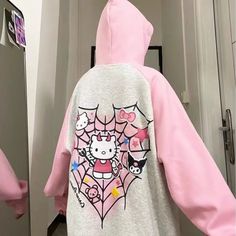 Kawaii Kitty Hoodie KI237 🌟 Rock a blend of kawaii, aesthetic, and y2k styles with our Retro Demon Kitty Oversized Sweater Jacket. This irresistible piece is your new fashion obsession. Crafted with premium materials, it offers both style and warmth for colder months. 🌈 The oversized fit adds comfort and versatility to your wardrobe. Dress it up or down for any occasion. Elevate your fashion game with our Retro Demon Kitty Oversized Sweater Jacket. Shop now and make a statement! 🐾 Cheap Cute Hello Kitty Sweatshirt, Affordable Cute Hello Kitty Sweatshirt, Cheap Hello Kitty Print Cute Sweatshirt, Hello Kitty Clothes Sweatshirts & Hoodies, Knitting Hello Kitty, Spider Web Hoodie, Anime Pajamas, Hello Kitty Hoodie, Aesthetic Hoodies