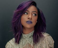 Hair Color For Dark Skin, Dear World, Celebrity Wigs, Justine Skye, Hair Color Purple, American Woman, Fall Hair Colors, Grunge Hair, Hair Dos