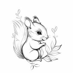 Squirrel Tattoo Flash Pack Squirrel Tattoo For Women, Squirrel Tattoo Design, Squirrel Drawings, Squirrel Tattoos, Acorn Drawing, Fall Leaves Tattoo, Small Animal Tattoos, Cartoon Squirrel, Squirrel Tattoo