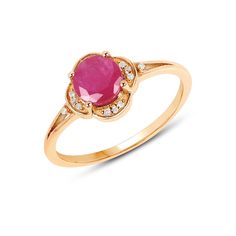 14K Gold Ruby Ring, Genuine Ruby and Diamond Solid Yellow Gold Ring for Women, Bridal Ruby Ring, July Birthstone Ring, Minimalist Ruby Ring Talk about serene beauty! This stunning bridge ring features a round genuine ruby in a pop of vibrant color. With 0.99 carats, it's a gorgeous glam for your finger and a fashion must-have for your wardrobe. Crafted in 14k yellow gold with fine finish. 14k gold ruby and diamond rings are a delicate and elegant way to adorn your fingers with some sparkle and c Ruby Ring With Halo Design In Round Cut, Ruby Ring With Halo Design And Round Cut, Ruby Rings With Halo Design, Ruby Rings With Halo Design And Round Cut, Fine Jewelry Ruby Ring With Halo Design, Ruby Ring With Halo Design, Yellow Gold Ruby Ring With Halo Setting, 14k Gold Stackable Rings With Center Stone, Ruby Rings With Accent Stones In Round Band